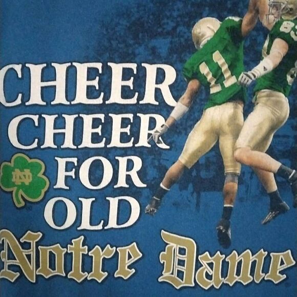 Vintage Notre Dame Football T-shirt, Large, Blue, Adidas - Picture 9 of 9